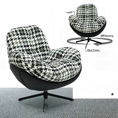 Comfortable 360° Rotating Armchair with Stylish Fabric