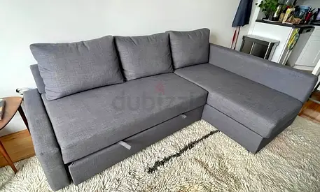 ‎Ikea L Shape Sofa cum bed with big storage in L