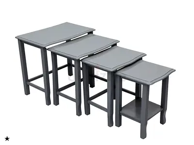Set of 4 Stylish Grey Nesting Tables for Your Living Room