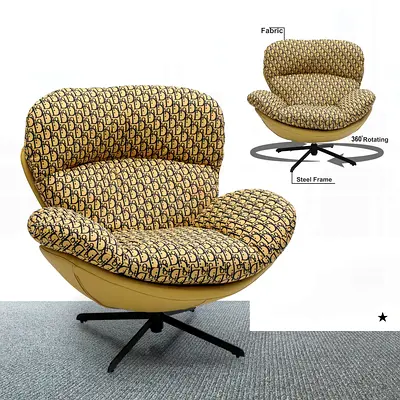 Unique 360° Rotating Fabric Lounge Chair