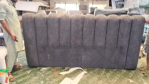 Elegant Grey Upholstered Headboard for Stylish Bedrooms