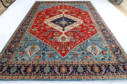 Beautiful heriz handmade rug | 277 x 363 cm | Afghan handmade wool carpet vegatable dye