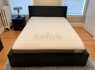 ‎IKEA Malam double bed with 2 storage drawers underneath and Ikea mattress 140×200cm
