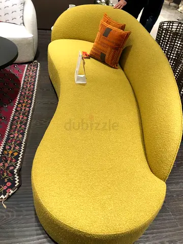 Stunning Contemporary Yellow Curved Sofa