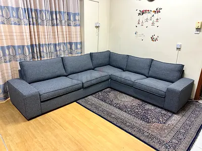 Kivik ikea corner sofa five seater dark grey