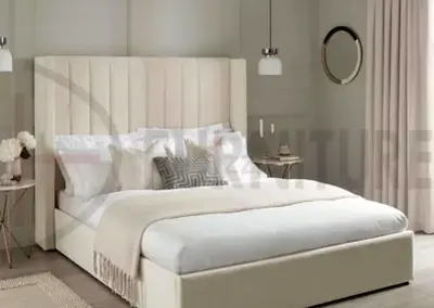 Luxurious King-Size Bed with Elegant Headboard