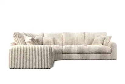 Luxurious Cream Textured Sectional Sofa