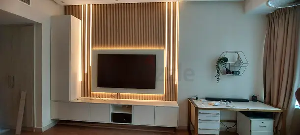 Sleek Modern TV Unit with Ambient Lighting  Dubai