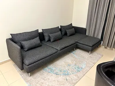 Ikea söderhamn l shape four seat sofa in dark gray color