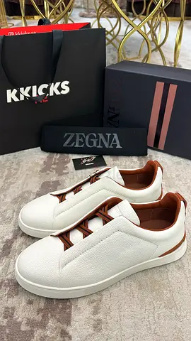 Zegna Triple-Stitch Sneaker ‘Offwhite/Brown’