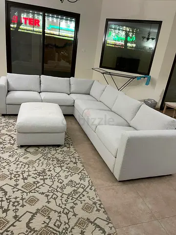 IKEA Vimle corner five seat sofa with footstool