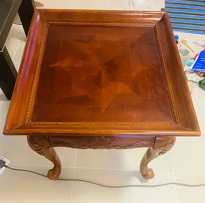 Hand carved solid wood table wood