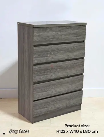Stylish Grey Chest of Drawers - Perfect for Any Room
