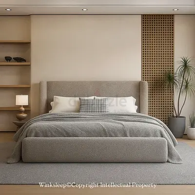 Comfortable Modern Bed with Soft Upholstery