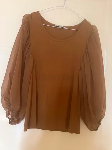 Stylish Brown Puff Sleeve Top