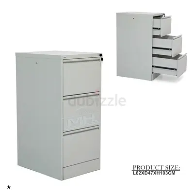 Sturdy Vertical Filing Cabinet with Lock - 3 Drawers