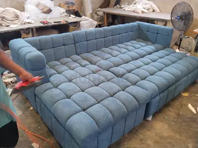 Stylish Blue Fabric Sofa for Sale