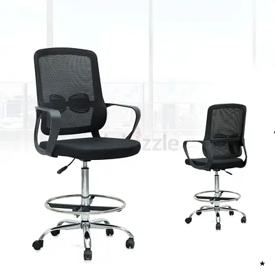 Ergonomic Black Office Chair with Footrest