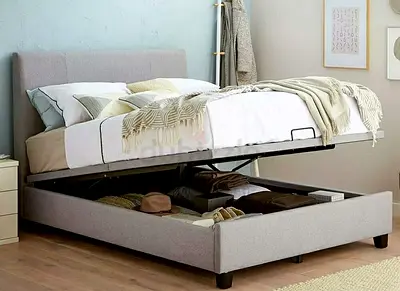 Stylish and Functional Bed with Hydraulic Storage