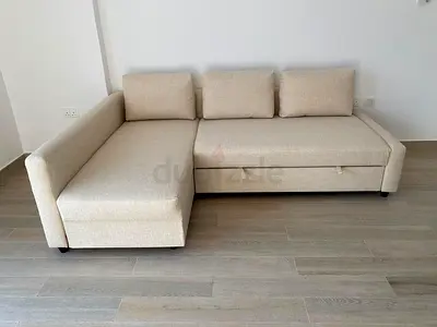 IKEA l shape sofa com bed beige