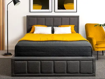 Dark gray colour 180*200 king size bed with hydraulic storage