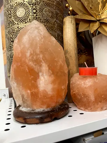 Himalayan salt lamp +candle holder+candle gucci louis vuitton carolina herrera ch balmain tom ford