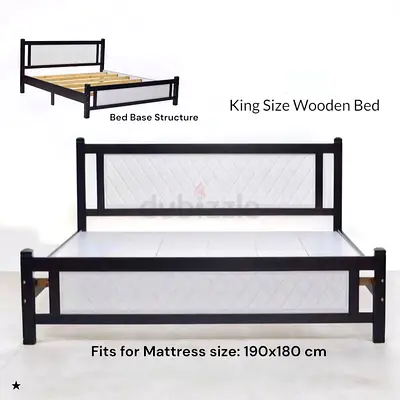 Comfortable King Size Wooden Bed for Sale