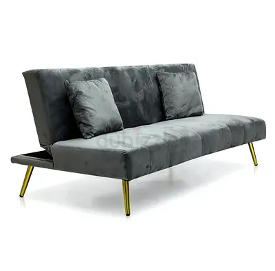 Modern Velvet Sofa with Gold Legs