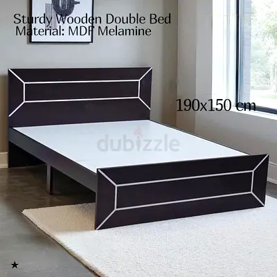 Sturdy MDF Melamine Double Bed for Sale