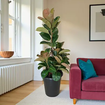 Rubber plant, Ficus elastica Green (Indoor Plant)