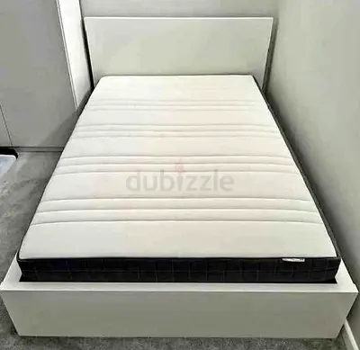 IKEA Malam double bed with 2 storage drawers underneath and Ikea mattress 140×200cm