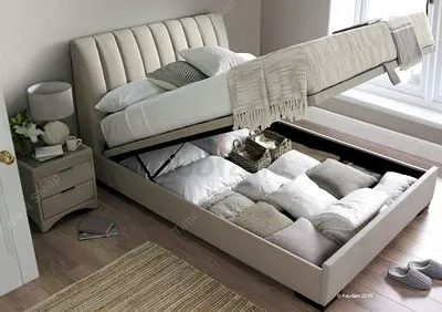 Stylish and Functional Storage Bed with Lift-Up Mechanism