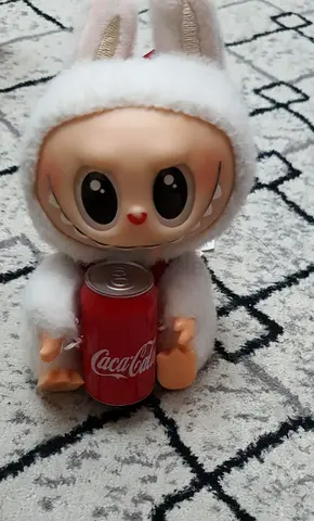 Cute Plush labubu with Coca-Cola Can