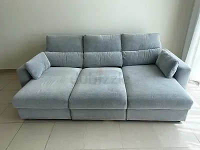 IKEA ESKILSTUNA Three-seat sofa bed with chaise longue Tallmyra white black