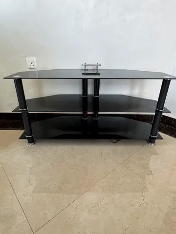 Stylish Black Glass TV Stand for Modern Homes