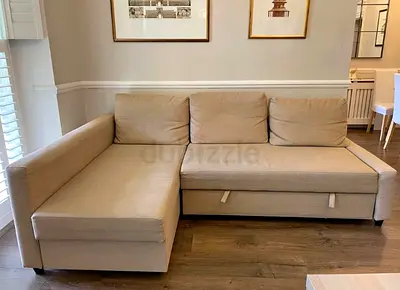 Ikea L Shape Sofa cum bed with big storage in L