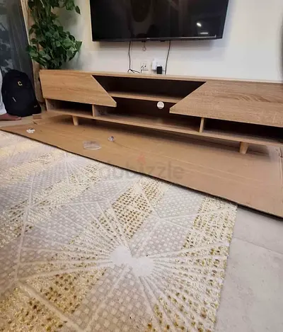 Modern Wood Entertainment Center with Storage