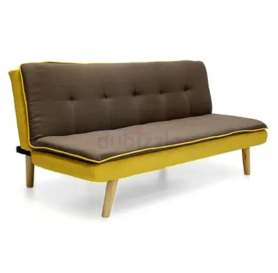 Stylish Modern Sofa Bed in Yellow and Brown