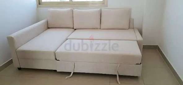 ‎Ikea L Shape Sofa cum bed with big storage in L