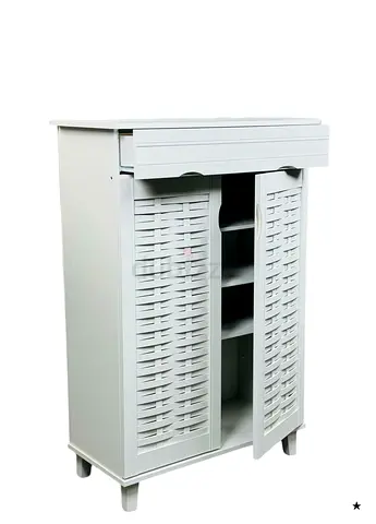 Charming White Storage Cabinet with Drawers