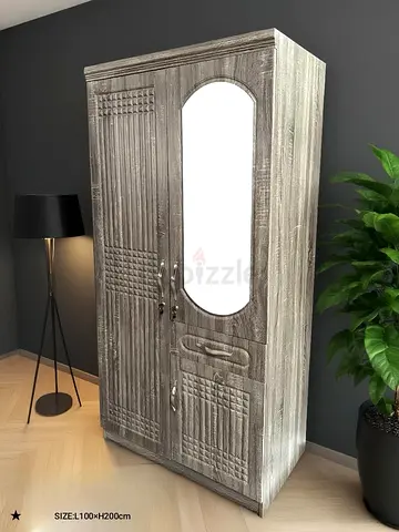 Elegant Wooden Wardrobe with Mirror