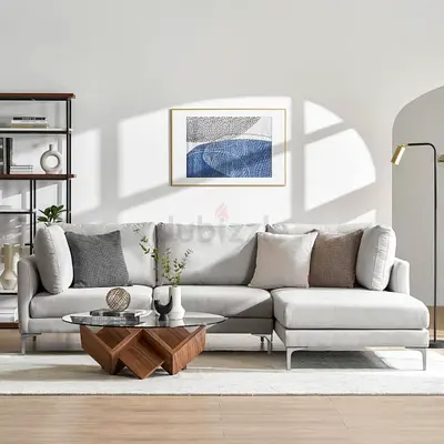 3 seater fabric sofa in light grey