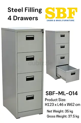 Modern Steel Filing Cabinet with 4 Drawers