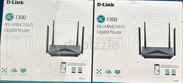 Qty.2 D-Link AC1300 MU-MIMO Wi-Fi Gigabit Router for Fast Internet Connectivity
