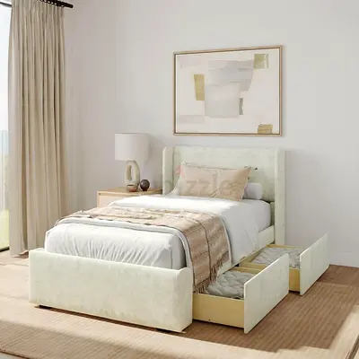 Elegant Modern Bed with Under-Bed Storage