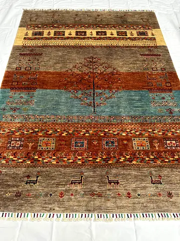 209 x 154 cm | New Handmade Stunning Gabbeh Tree Design Carpet (#7U)