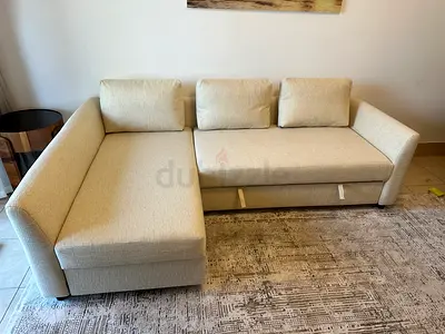 Ikea holmsund l shape sofa bed beige color
