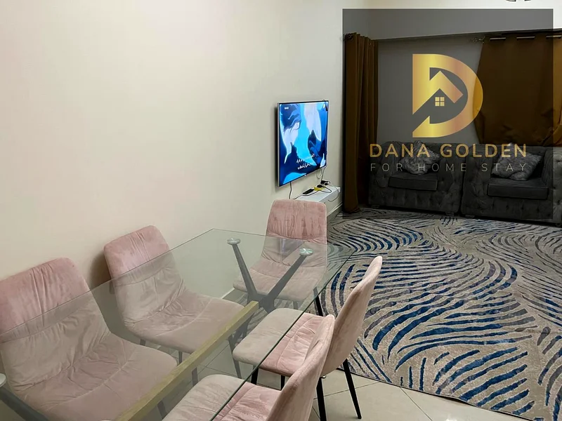 Available from today; first-time tenant.  2 bedrooms, 2 living rooms, balcony, 3 bathrooms, sea view. Al Taawon area, Sharjah. Includes maid's room, b64050909934081113