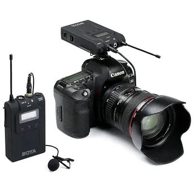 Boya 48-Channel UHF Wireless Microphone System for Digital Camera  Camcorder - BY-WM6