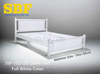 Stylish Wenge White Queen Bed - SBF Design